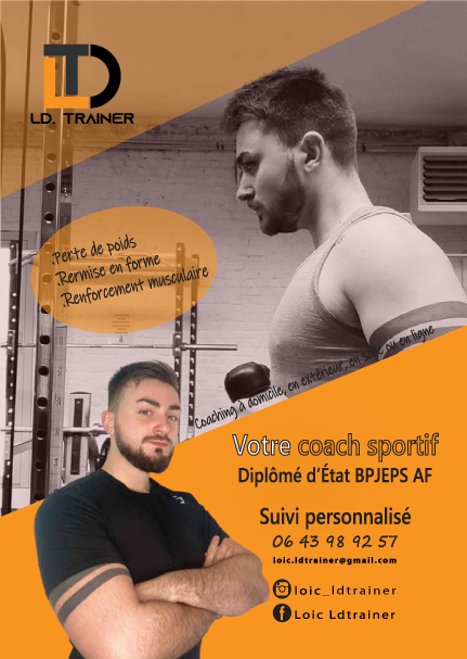 Flyer lancement d'activité LDT flyer de coach sportif couleurs jaune et gris